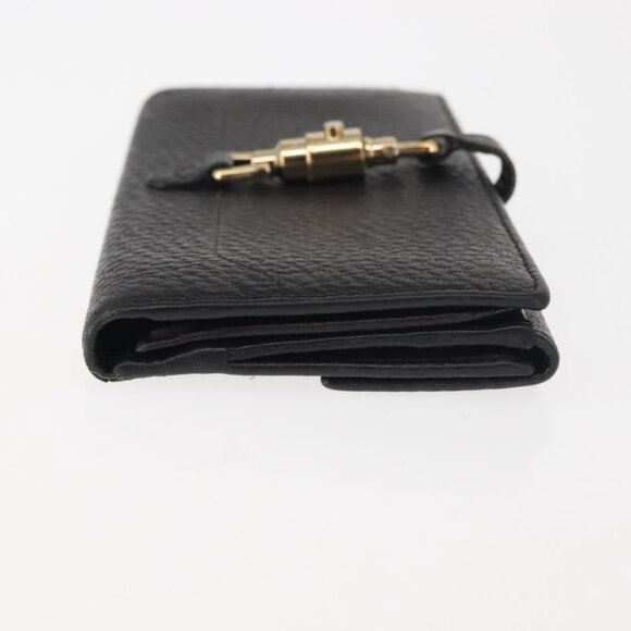 GUCCI New Jackie Long Wallet Leather Black Gold - Picture 8 of 16